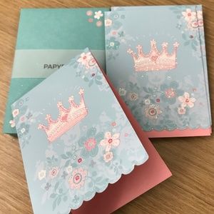 Papyrus Princess Cards Glitter Accents Scalloped Edges 12 Cards 12 Envelopes